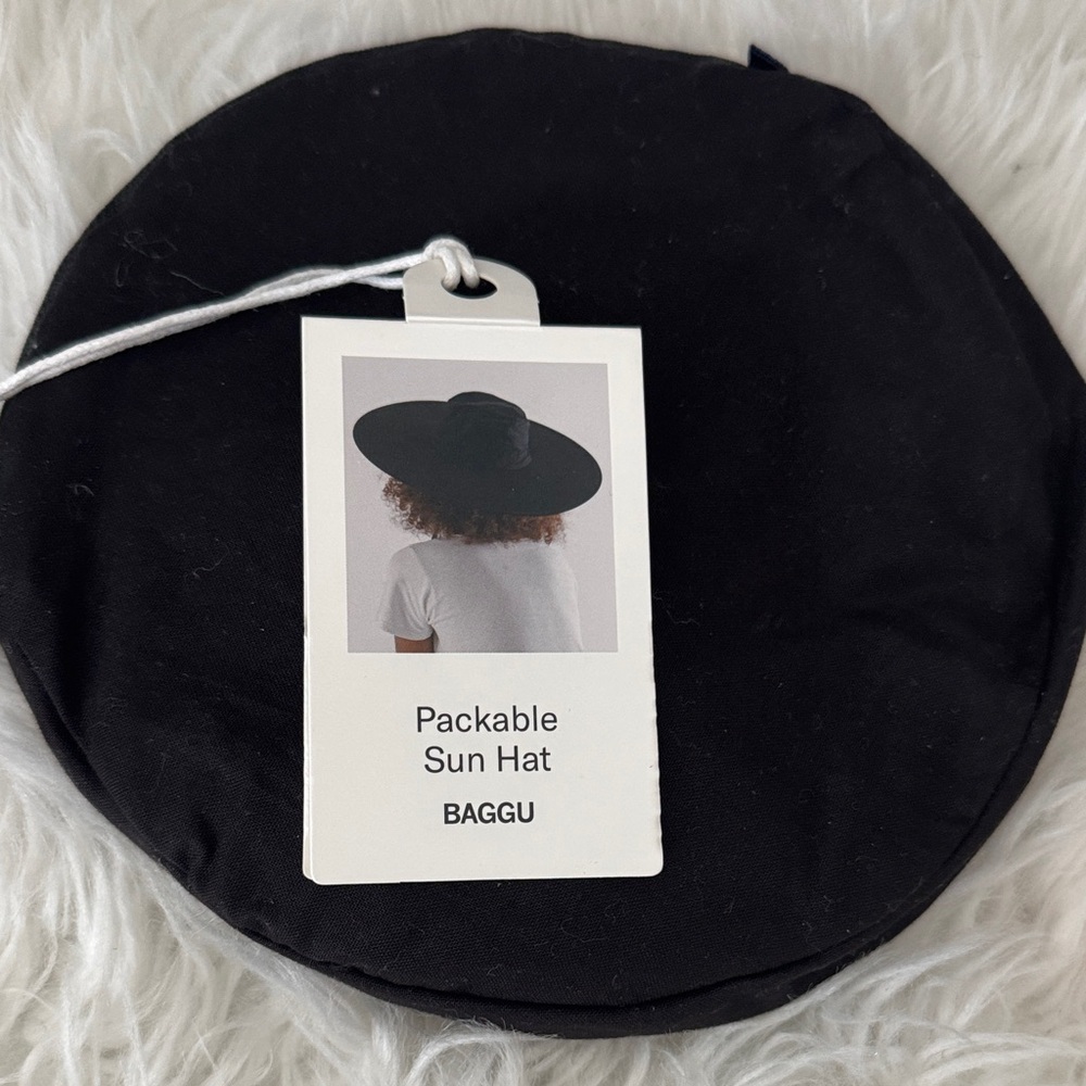 BAGGU Black Packable Sun Hat